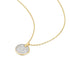 Two-Tone Large Pave Disc Necklace